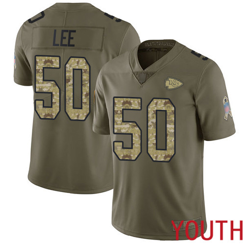 Youth Kansas City Chiefs #50 Lee Darron Limited Olive Camo 2017 Salute to Service Nike NFL Jersey->youth nfl jersey->Youth Jersey